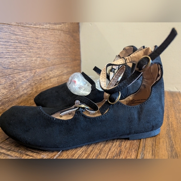 Cat & Jack Girls' Valera Strappy Metallic Ballets Flats (US 1 or 5 Black) NWT - Picture 11 of 12